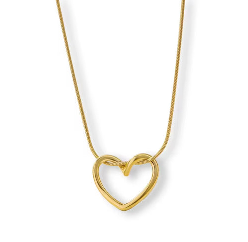 Collar con colgante de corazón dorado