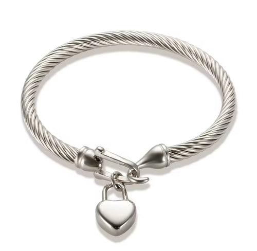 Pulsera Acero con Dije de Corazón